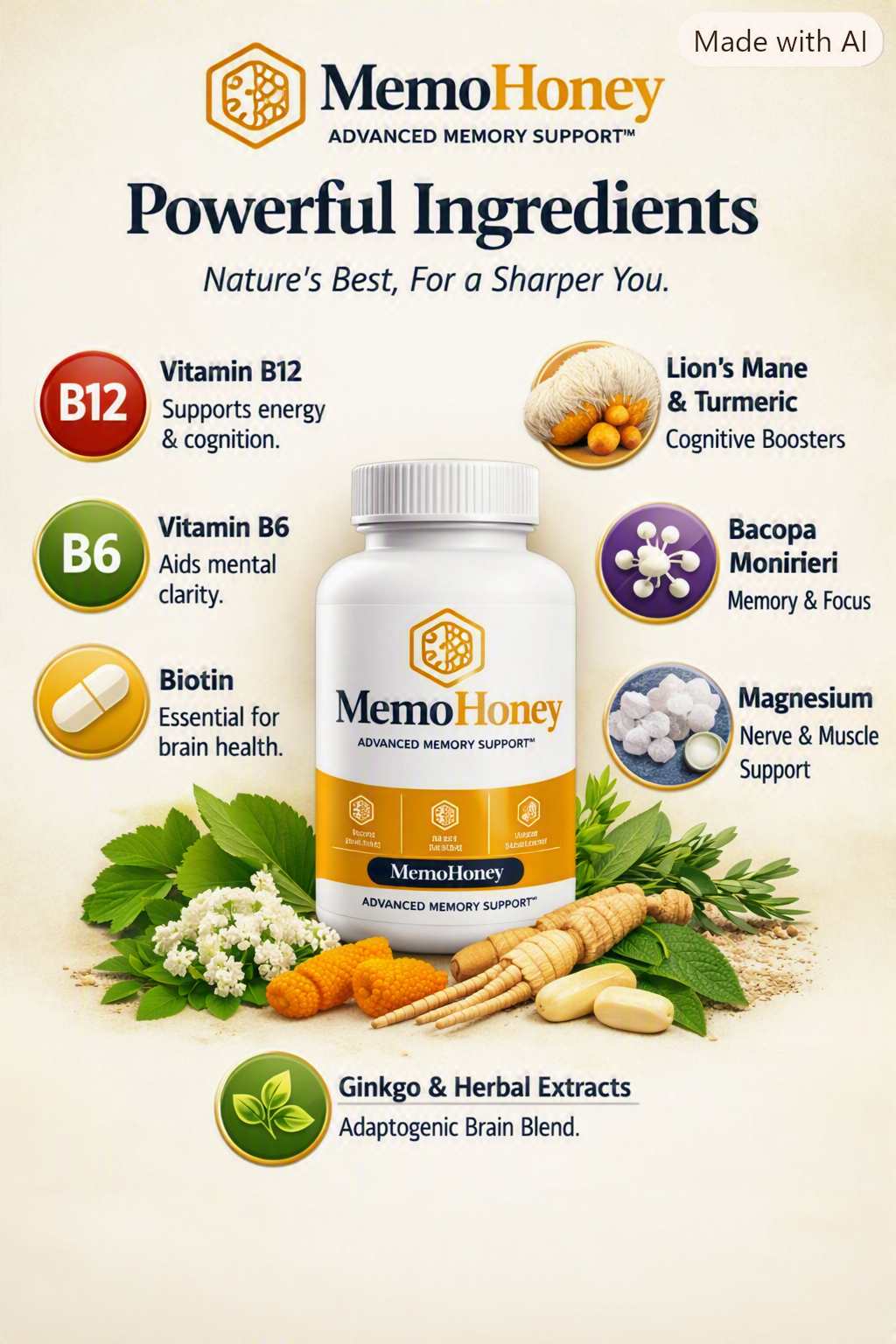 MemoHoney ingredients – formula components